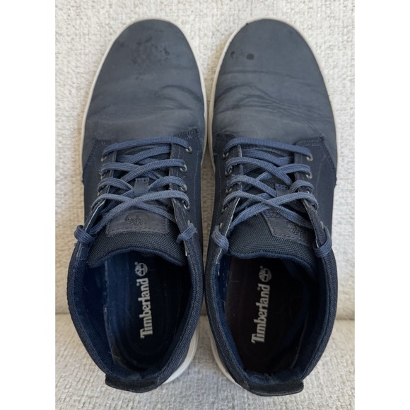 Timberland Lace up Leather Canvas Chukka Mid Shoes Blue A1SF3 Mens US Size 12 - Picture 13 of 16